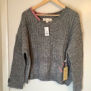 Gray distressed knit sweater from Vintage Havana